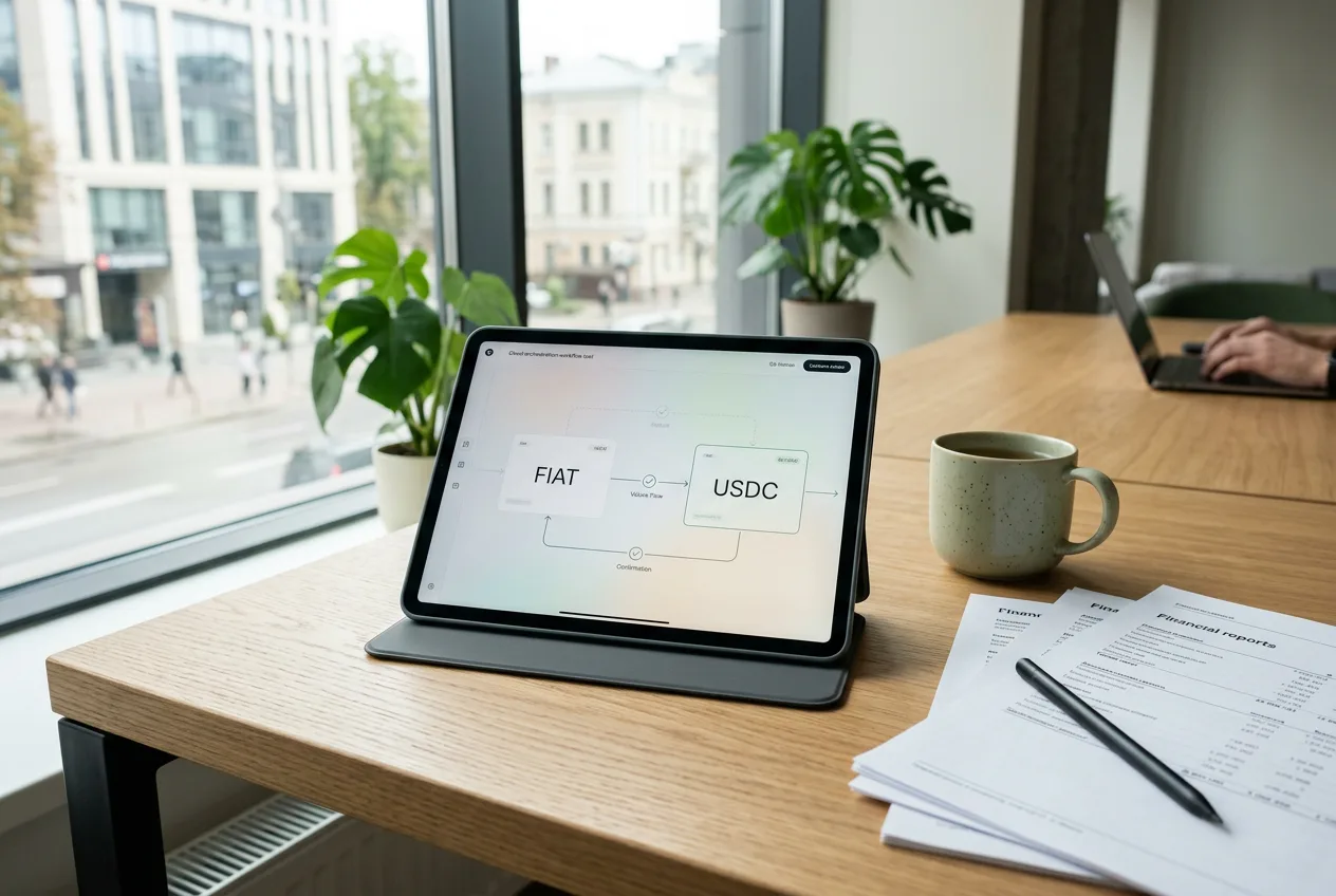 Схема платформы ACI Connetic для оркестрации платежей и расчётов в стейблкоине USDC